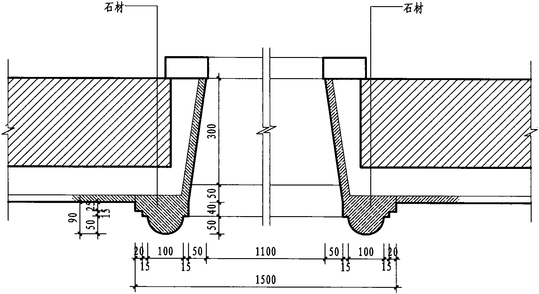 一層電梯間墻面2剖面圖 1:10